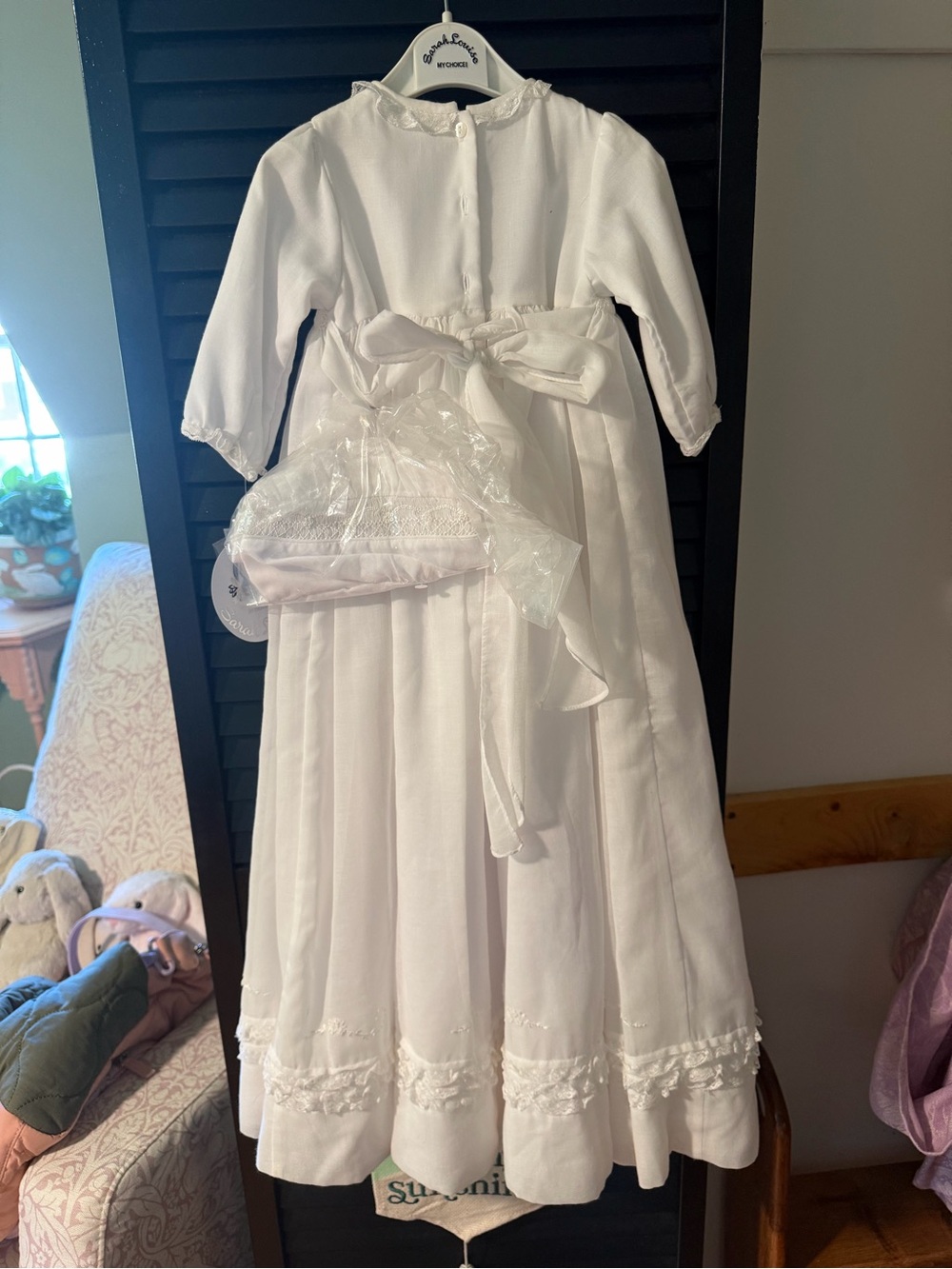 White Smocked Long Formal Dress for baby girl (6 mths) - Picture 2 of 8